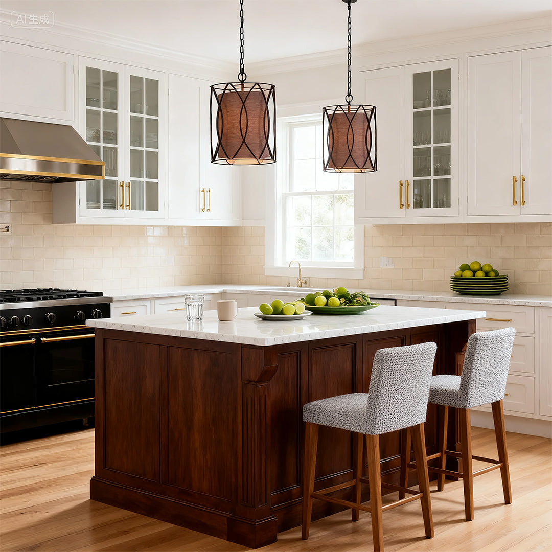 Small Black Pendant Light Vintage Sleek Design Ceiling Light