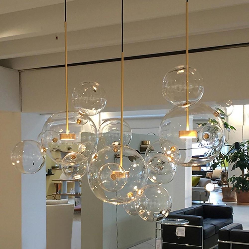 Clear Bubble Chandelier Modern Aluminum Ceiling Light