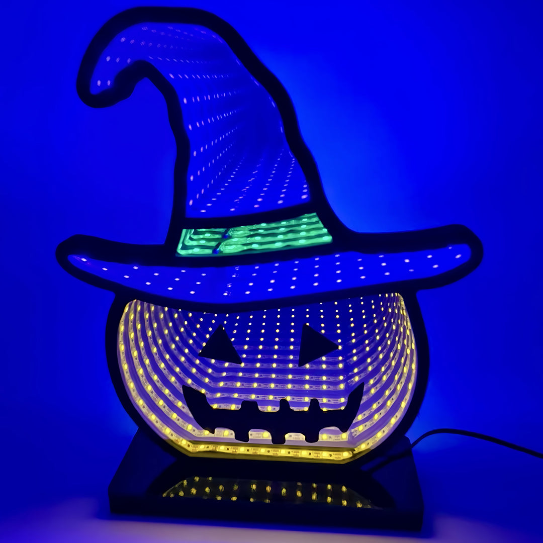 Halloween Pumpkin Lights with Witch Hat LED Acrylic Lamp