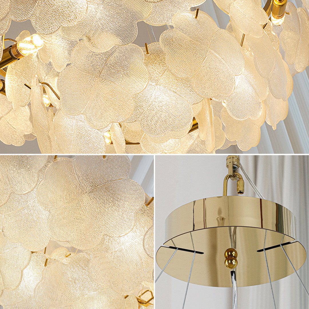 Artistic Glass Chandeliers French Flower Ceiling Lights