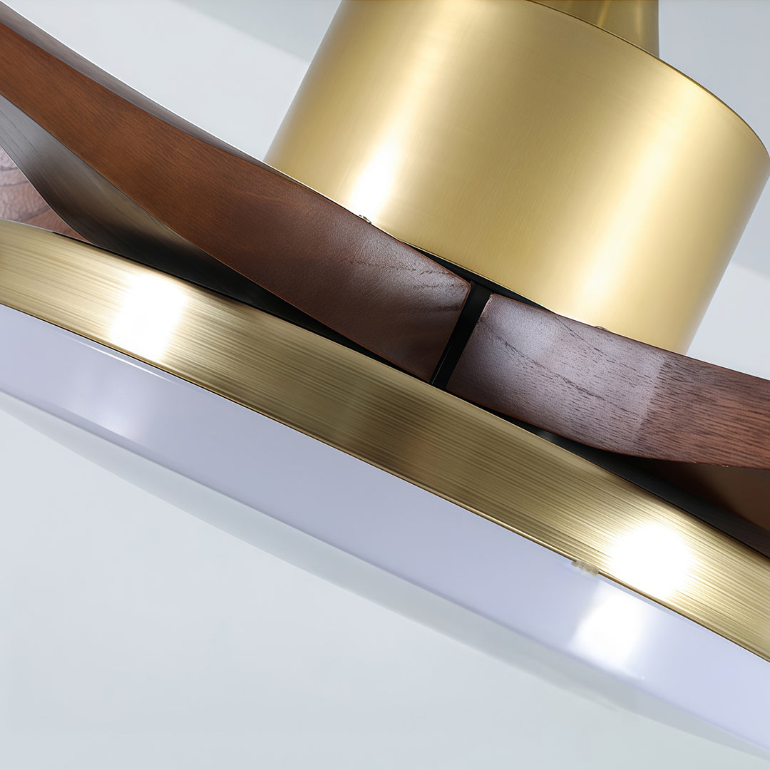 Ceiling Fan with Light Remote Control Wooden 3-Blade Lamp