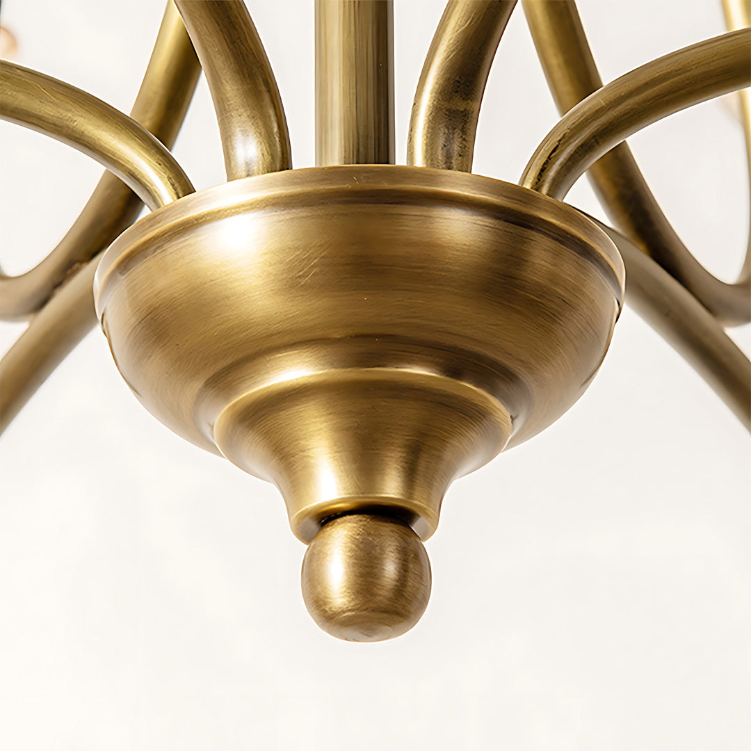 Gold Glass Chandelier Vintage Full Copper Glass Ceiling Light