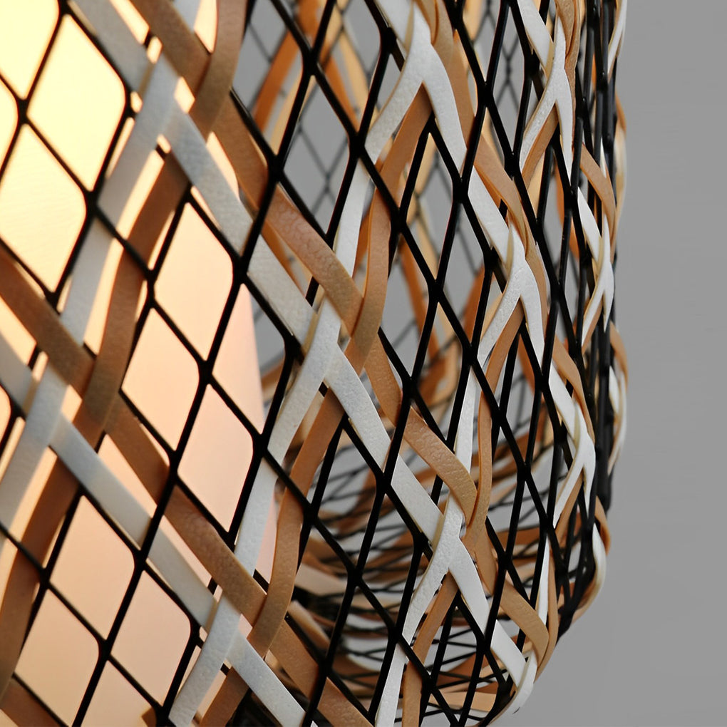 Hanging Lantern Lamp Woven Rural Modern Outdoor Pendant Light
