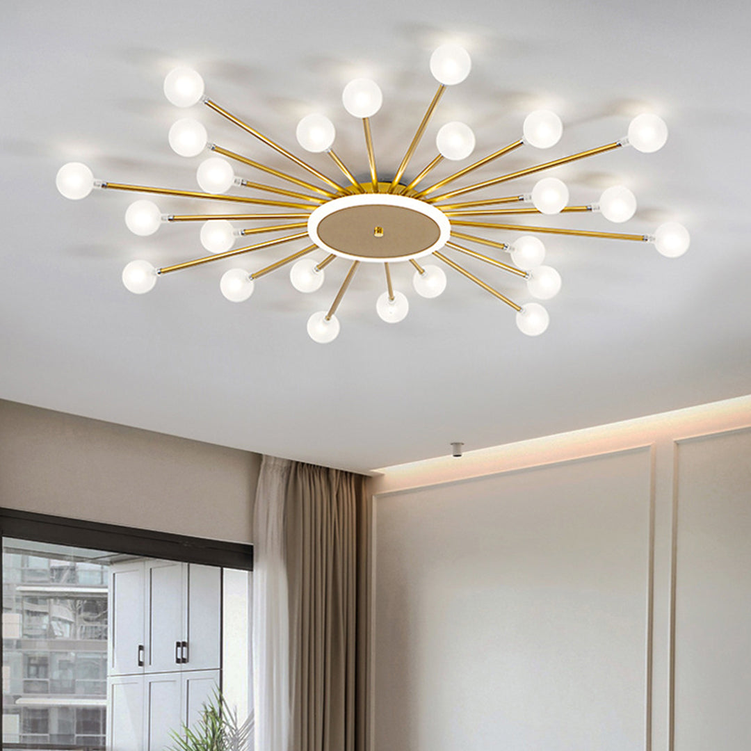 Glass Flush Mount Light Minimalist Sputnik Style Luxury Ceiling Light