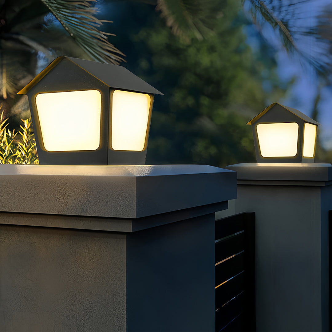 Deck Post Cap Lights Unique Shape Chic Outdoor Garden Post Lights