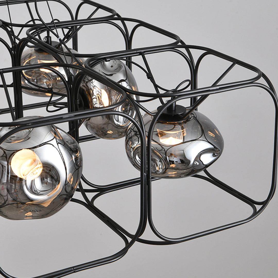 LED Square Cage Chandelier Nordic