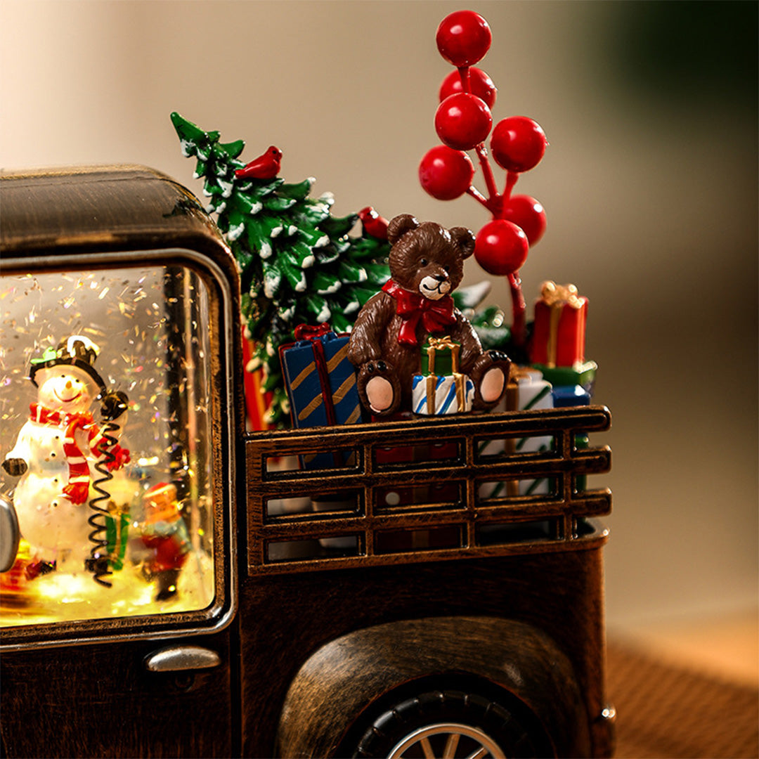 Modern Gold Table Lamp Christmas Snowfall Car Ornament Lamp