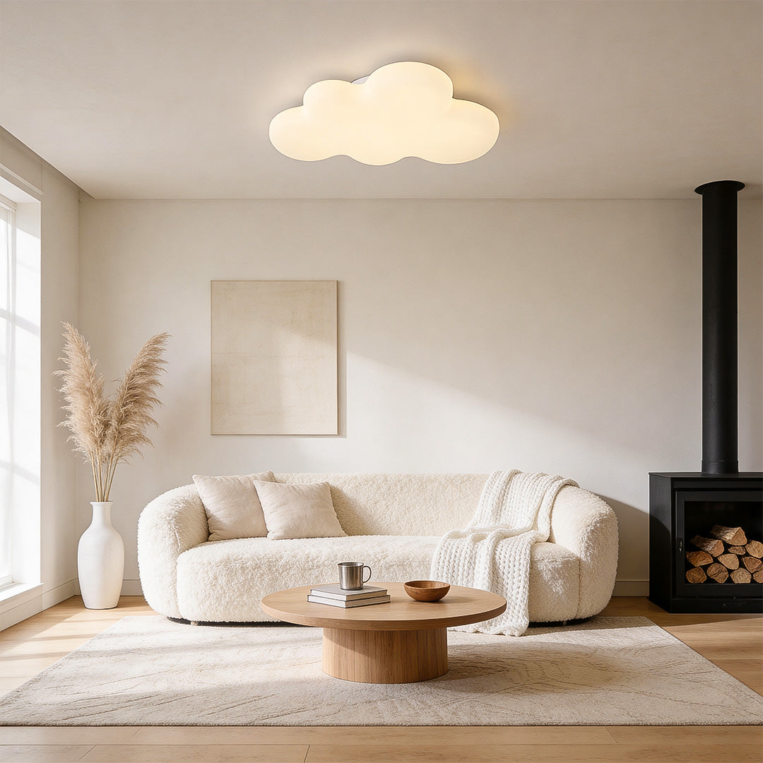Ceiling Cloud Lights Modern Cartoon Off-White LED Flush Mount Light