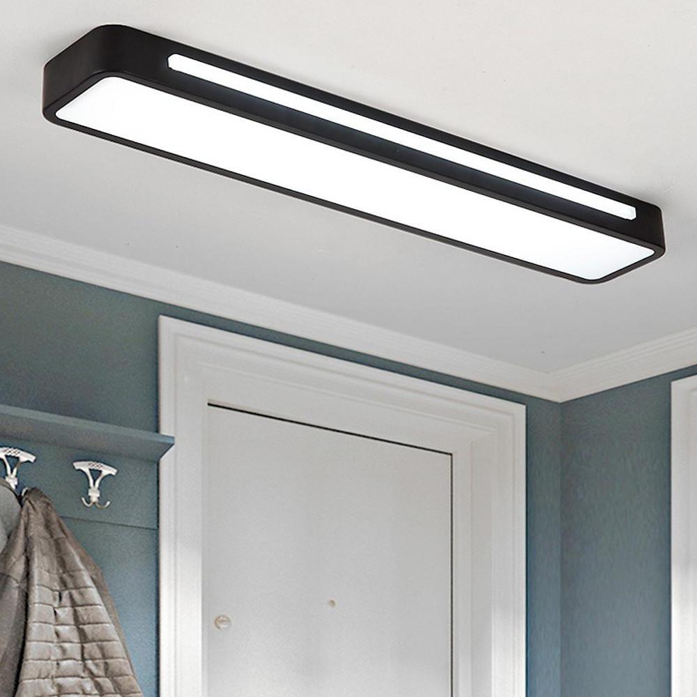 Black/White Rectangular LED Flush Mount Ceiling Lighting
