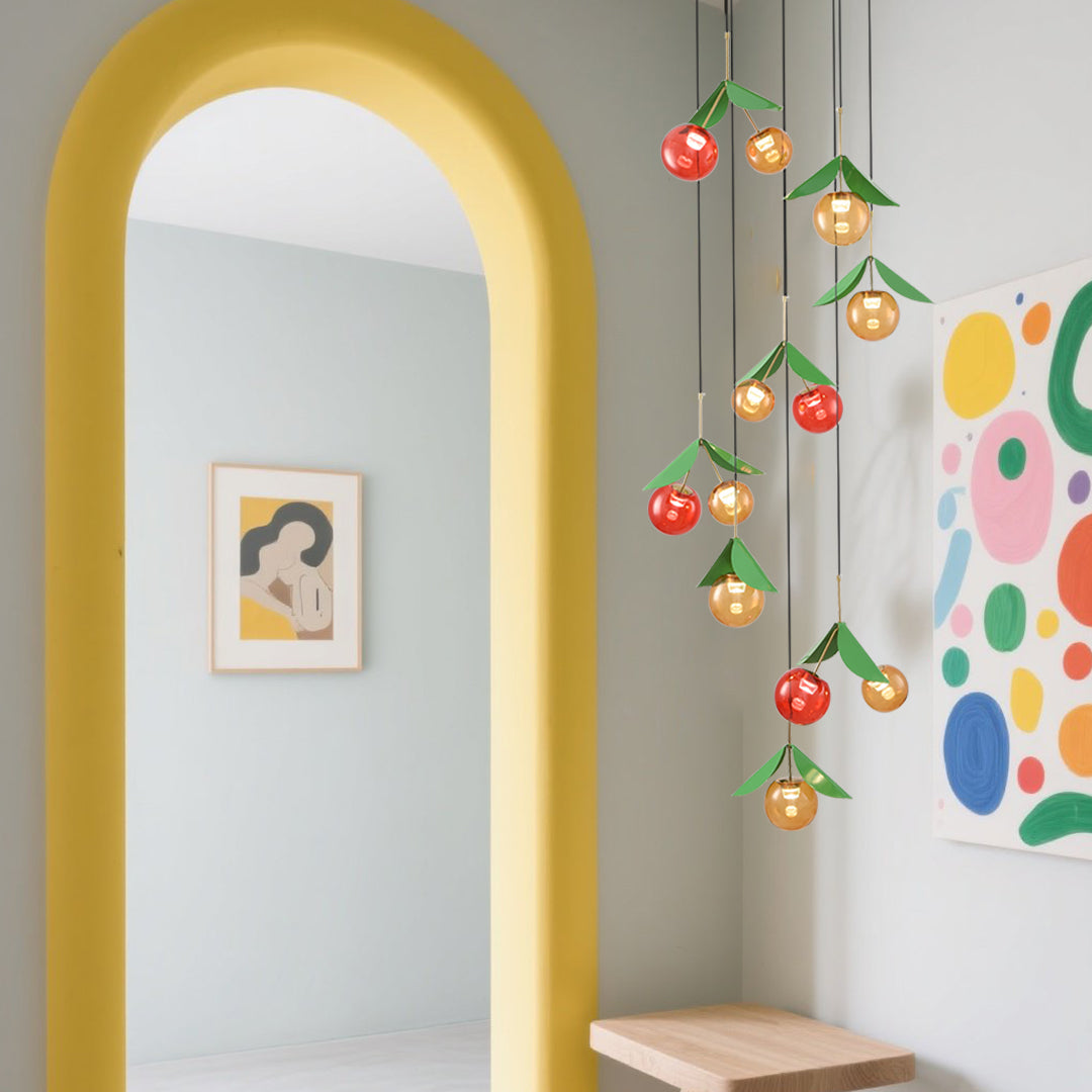 Creative Cherry LED Glass Dome Chandelier Nordic