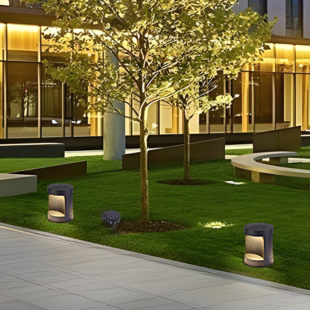 Commercial LED Bollard Lights Modern Outdoor Cylindrical Lawn Light