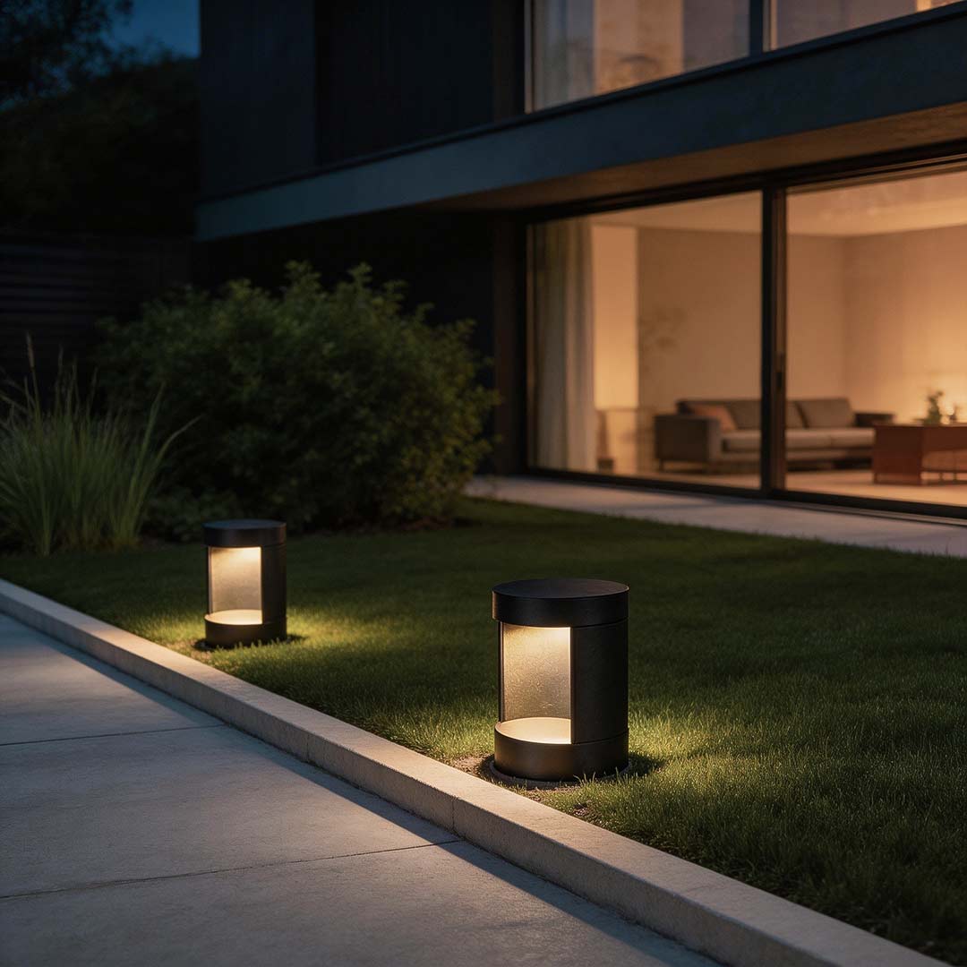 Commercial LED Bollard Lights Modern Outdoor Cylindrical Lawn Light