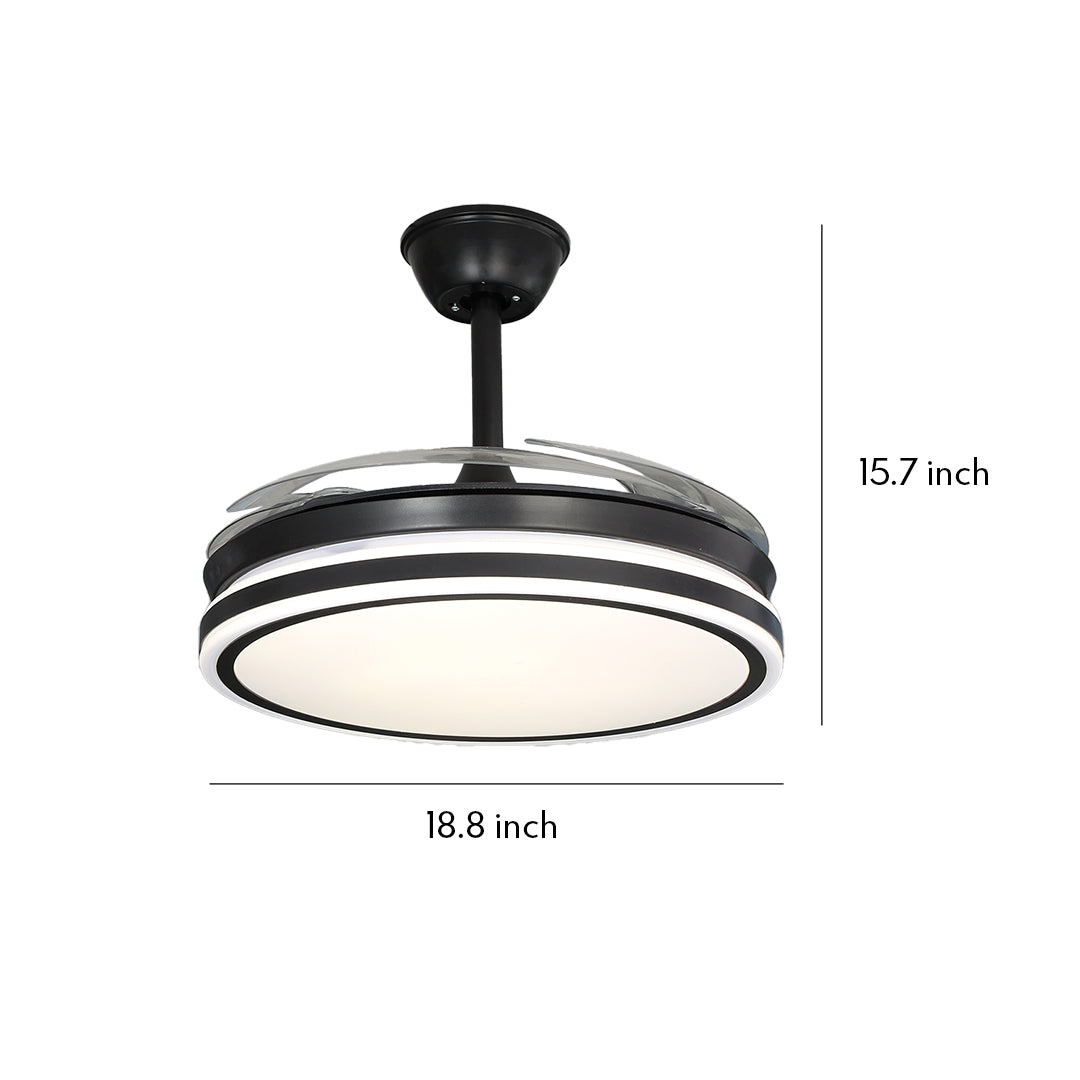 Black Ceiling Fan with Lights Remote Control Stylish All-Copper Lamp