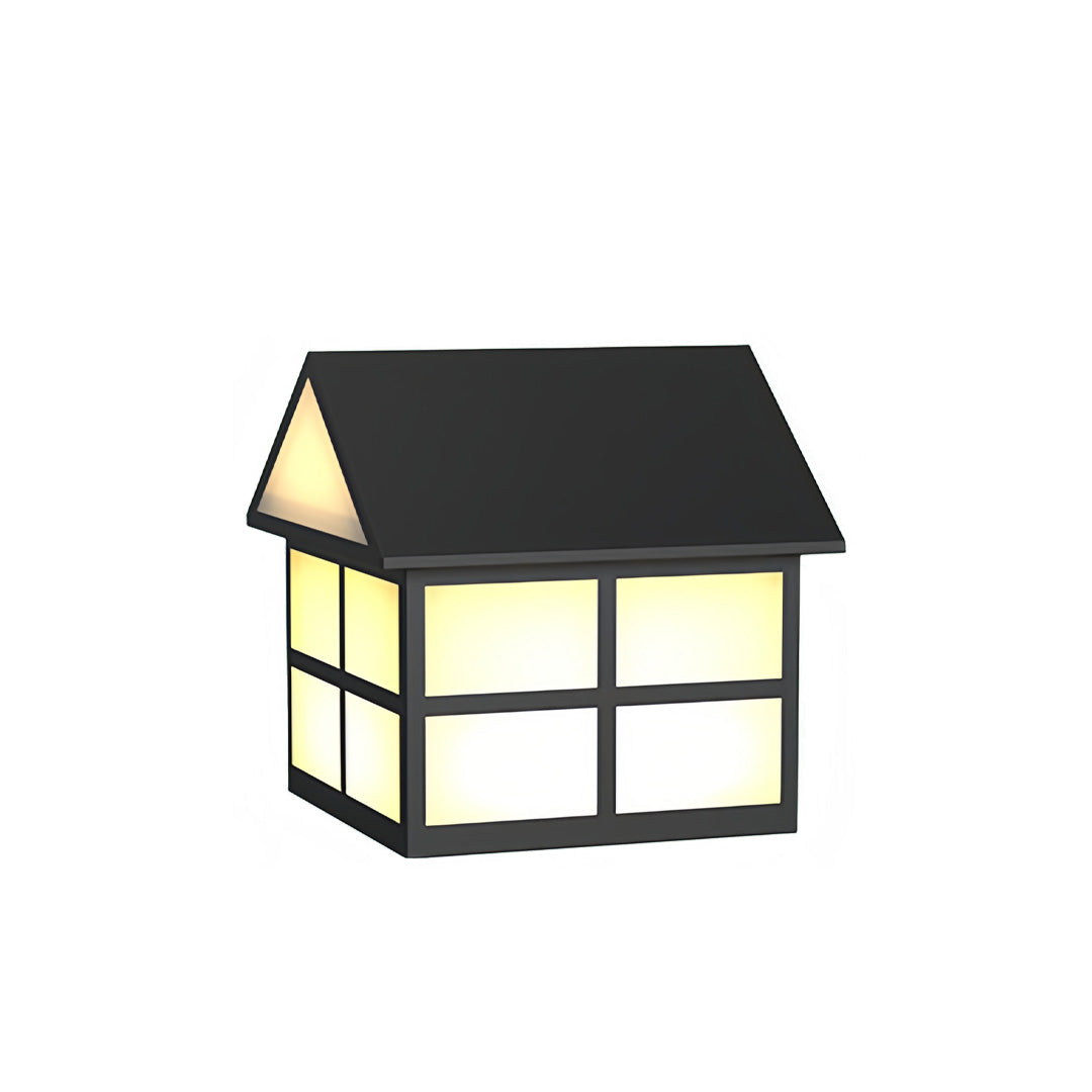 Gate Pillar Top Lights House-Shaped Outdoor Metal Light