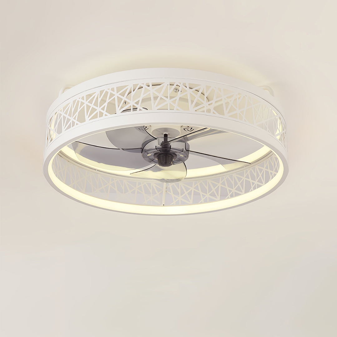 Round Ceiling Fan with Light Nordic Ultra Thin Integrated Fan Light
