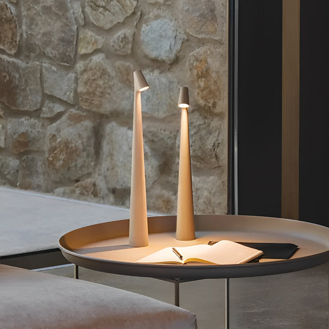 Cone Shaped Table Lamp Modern LED Dimmable Metal Light
