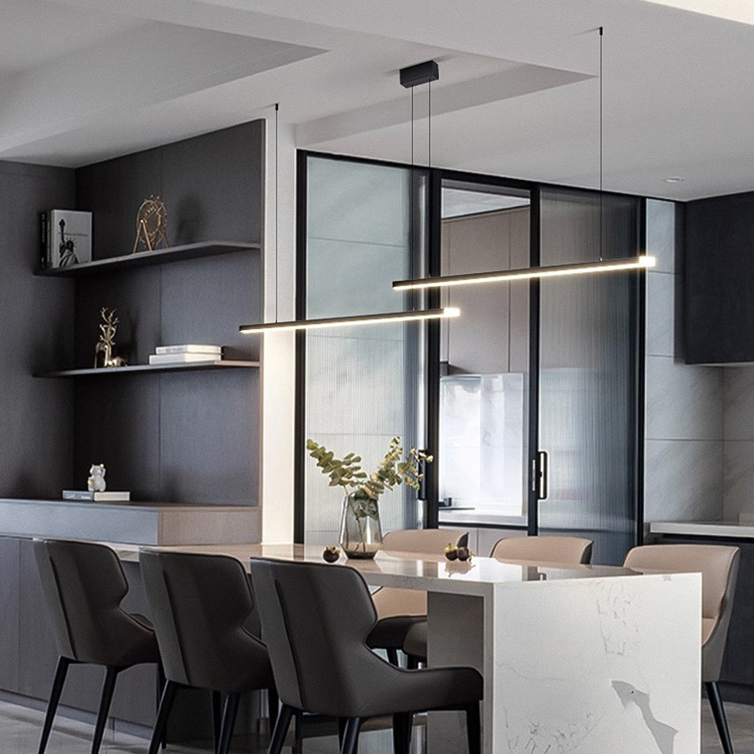 Double Hanging Pendant Lights Minimalist Black Linear Ceiling Light