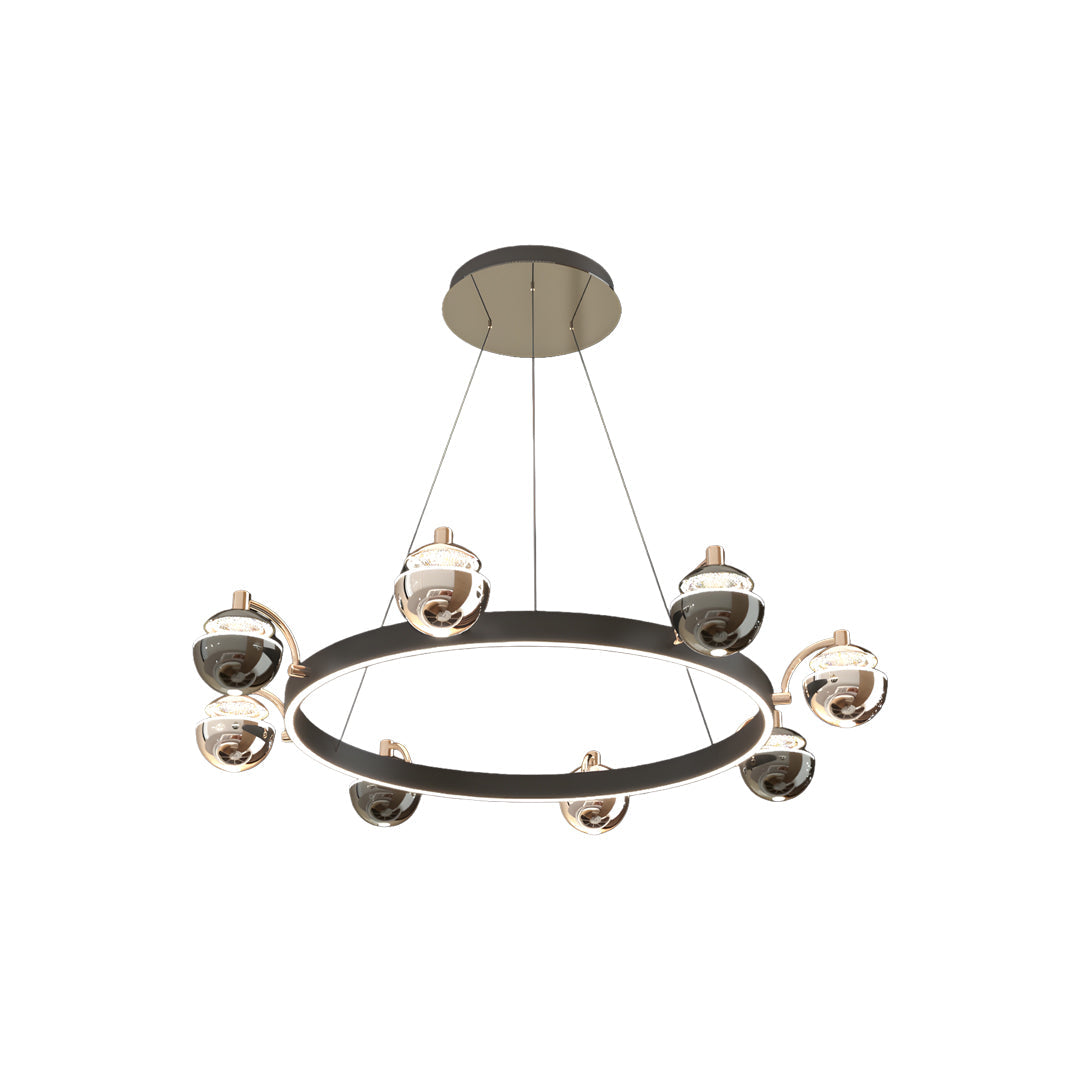 Black and Gold Modern Chandelier Acrylic LED Ceiling Light