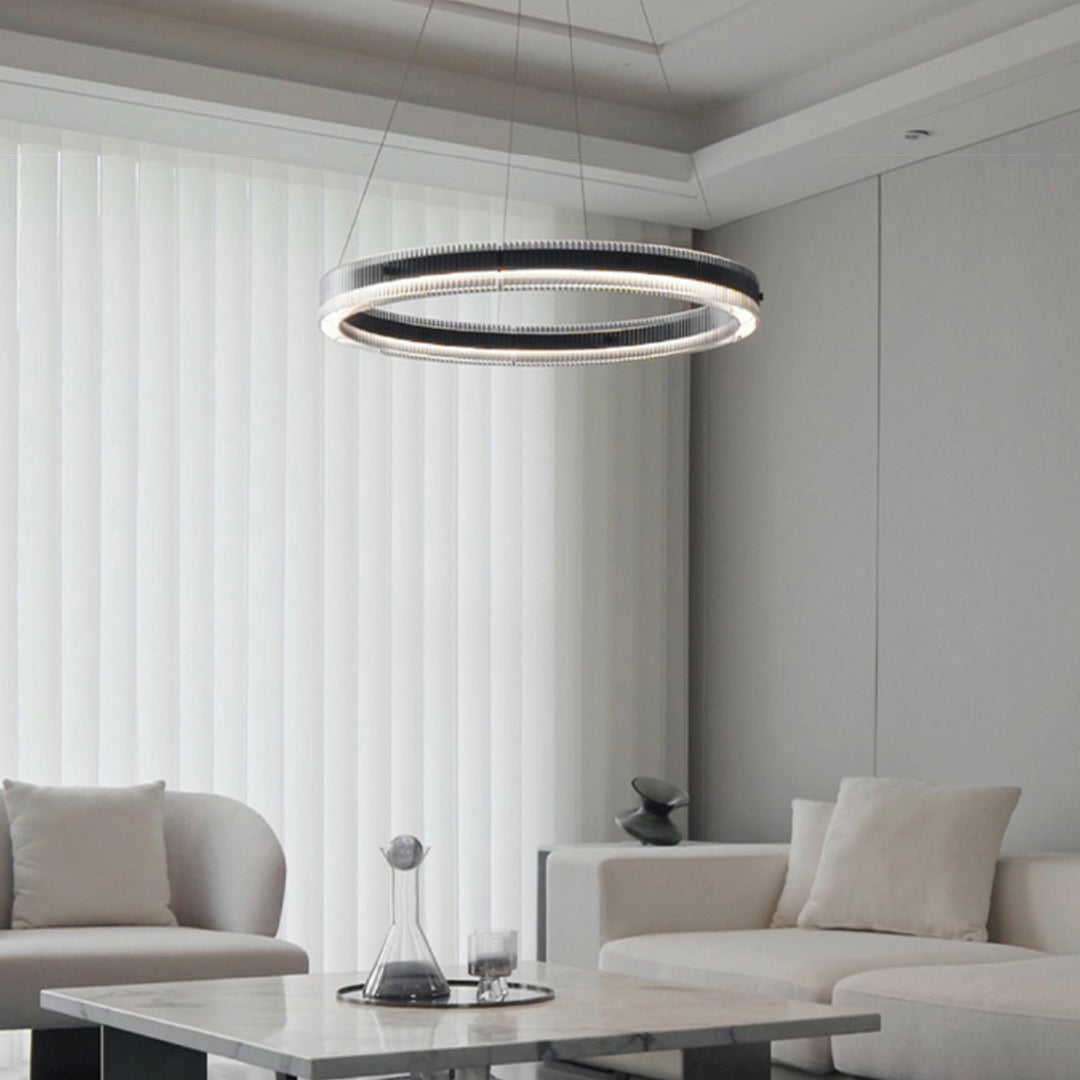 Black Round Chandeliers Italian Minimalist Glass Light
