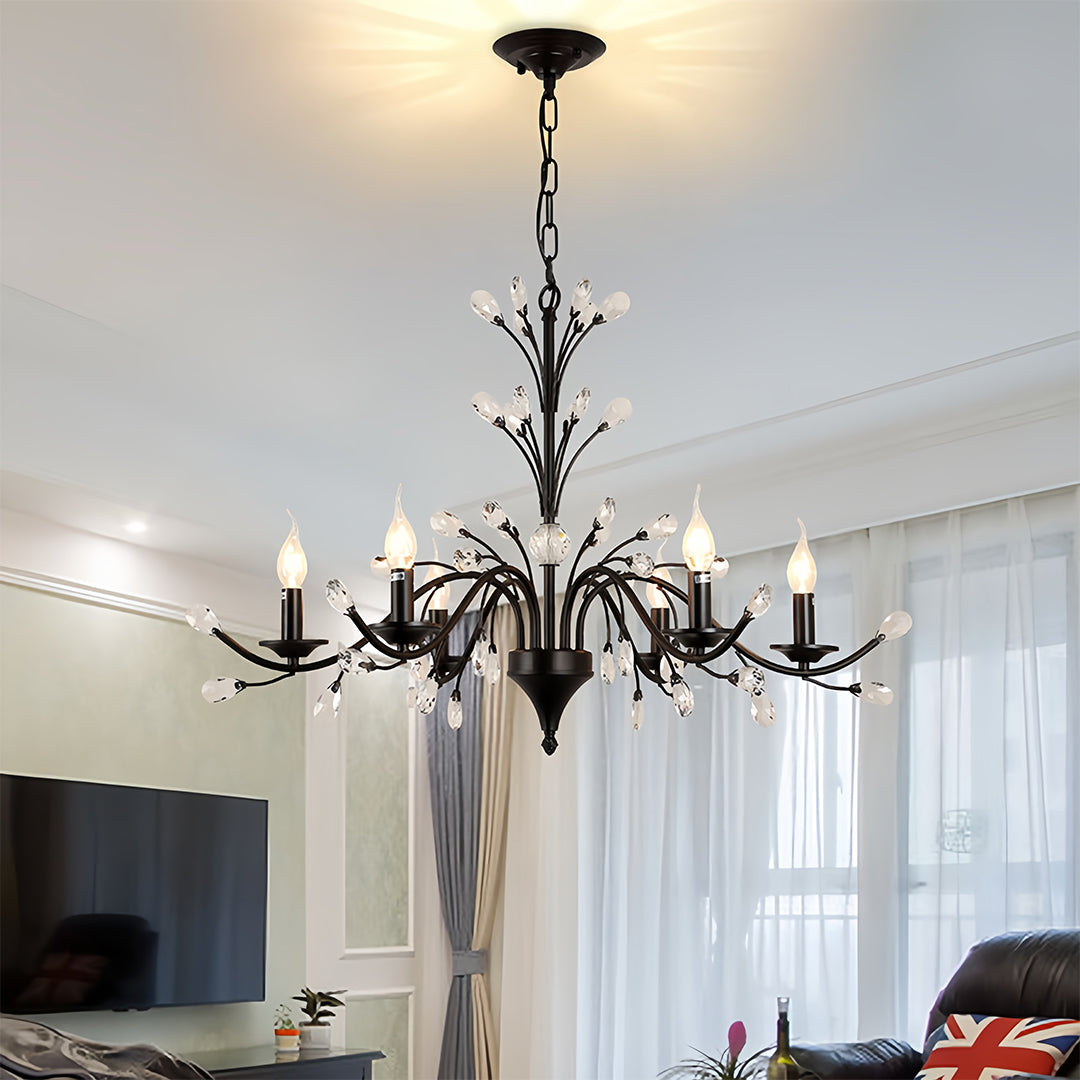 Contemporary Candle Chandelier LED Candelabra Bulbs Ceiling Light