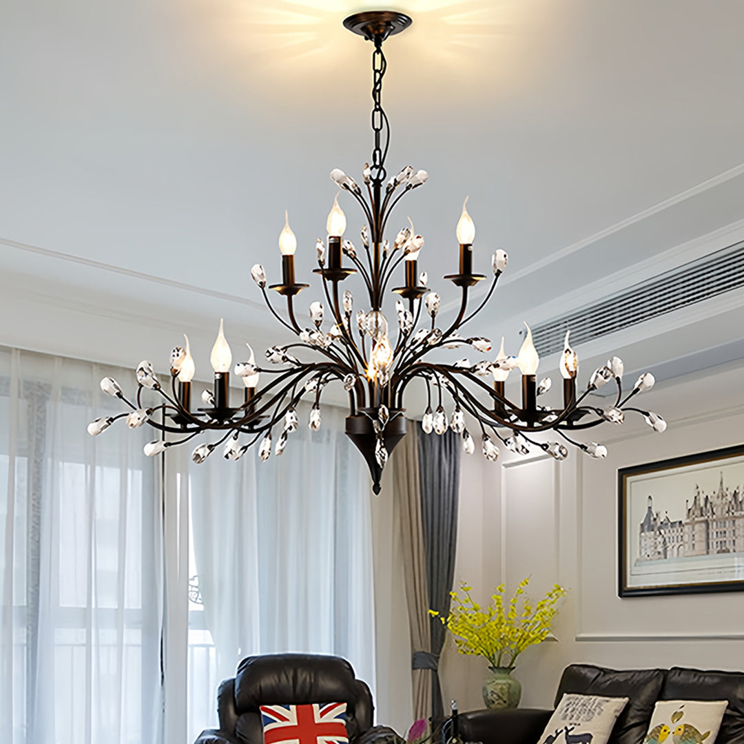 Contemporary Candle Chandelier LED Candelabra Bulbs Ceiling Light