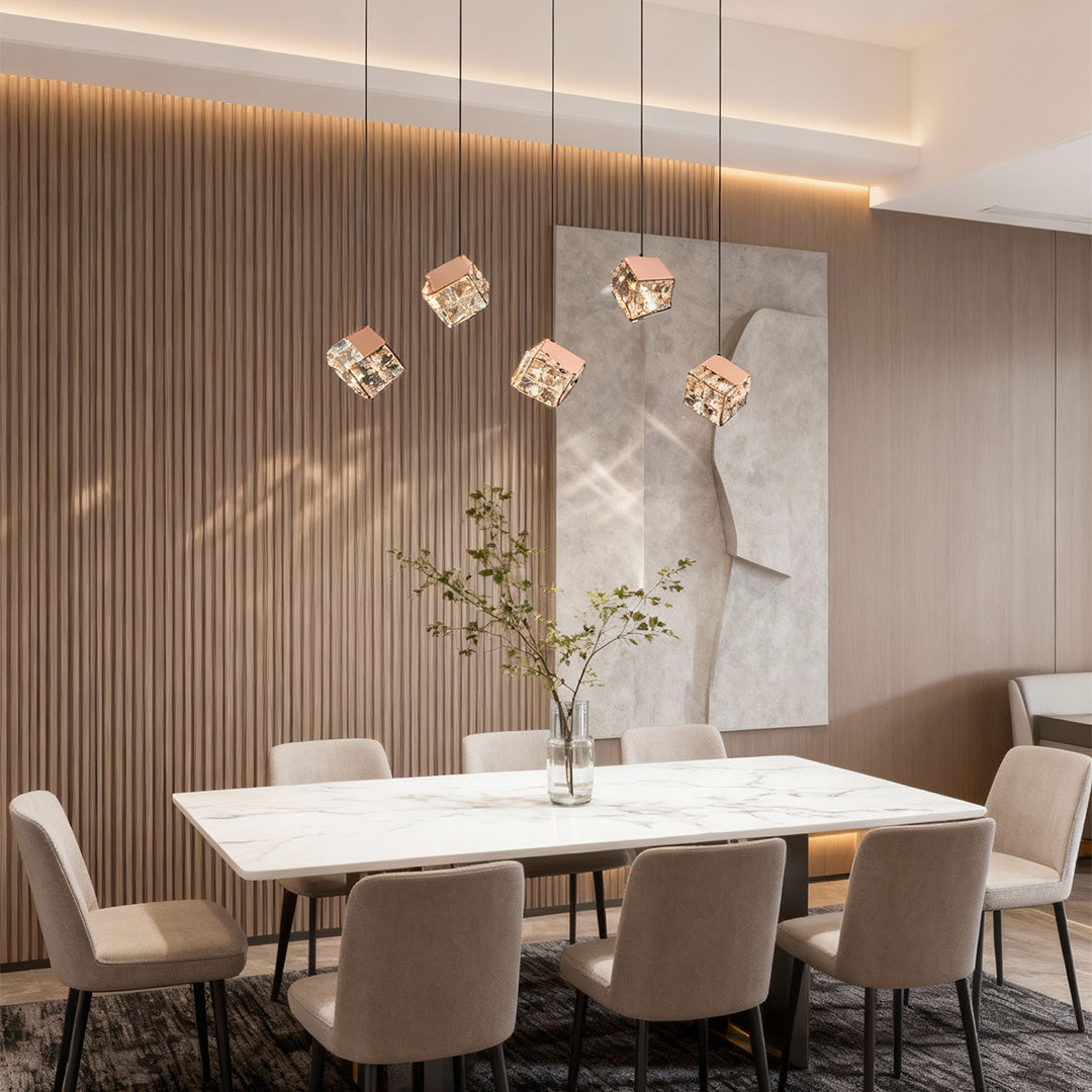 Chandelier with Crystals Rubik's Cube Luxury Ceiling Light