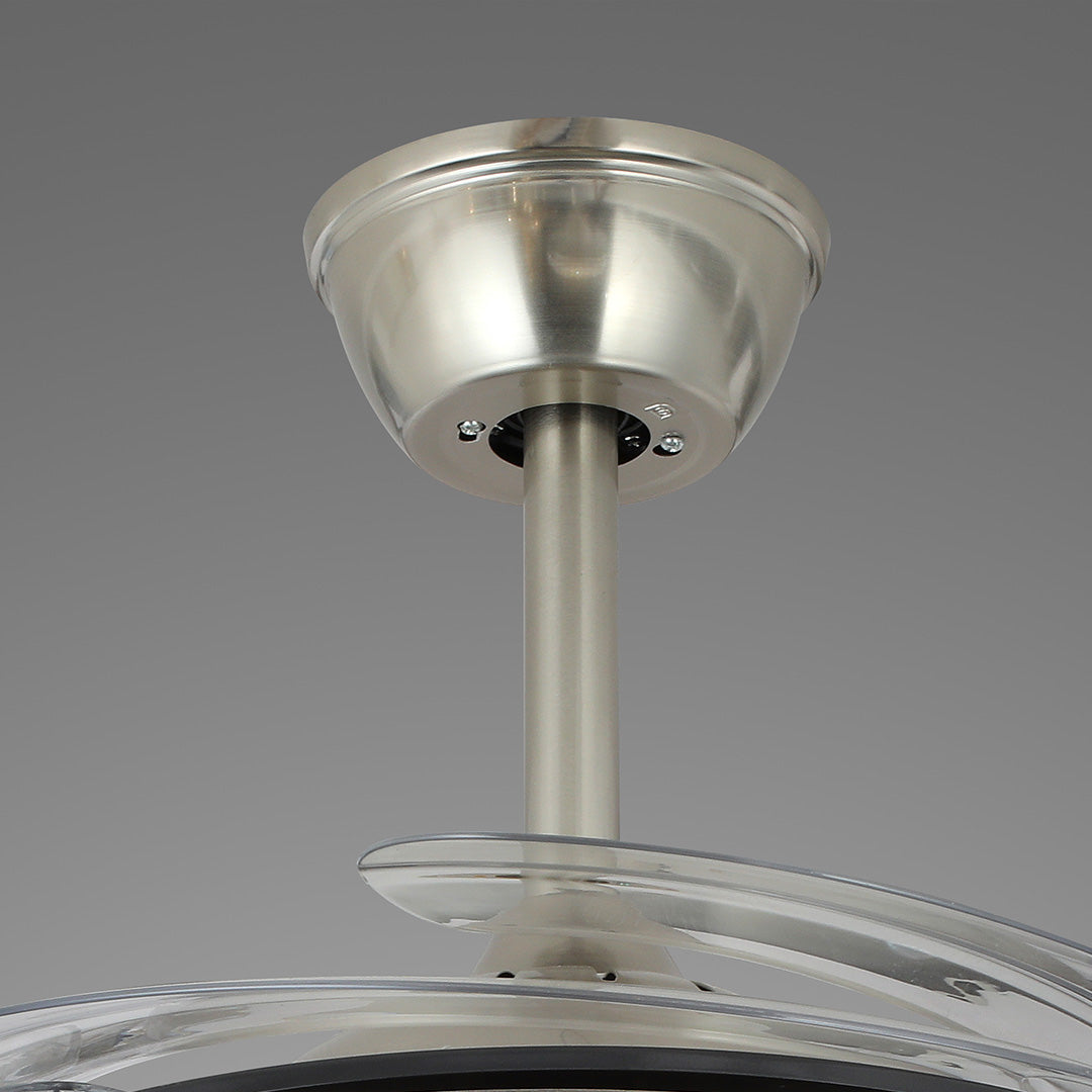 Crystal Ceiling Fan with Light Remote Controlled Luxury Nickel Lamp