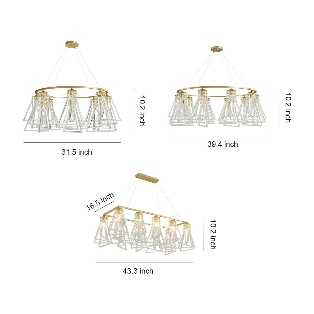 Contemporary Crystal Chandelier Minimalist Ceiling Light