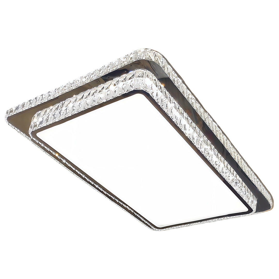 Flush Mount Crystal Light Fixture Luxury Stainless Steel Lamp