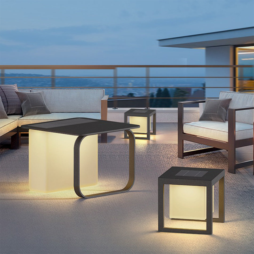 Multi-Functional Floor Lamps With Tables Solar-Powered