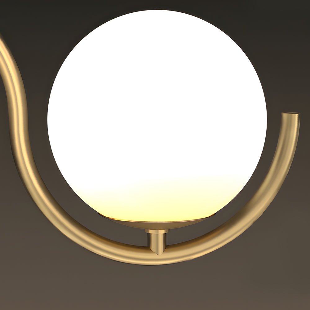 Glass Ball Linear Chandelier Wave‑shaped Island Ceiling Light