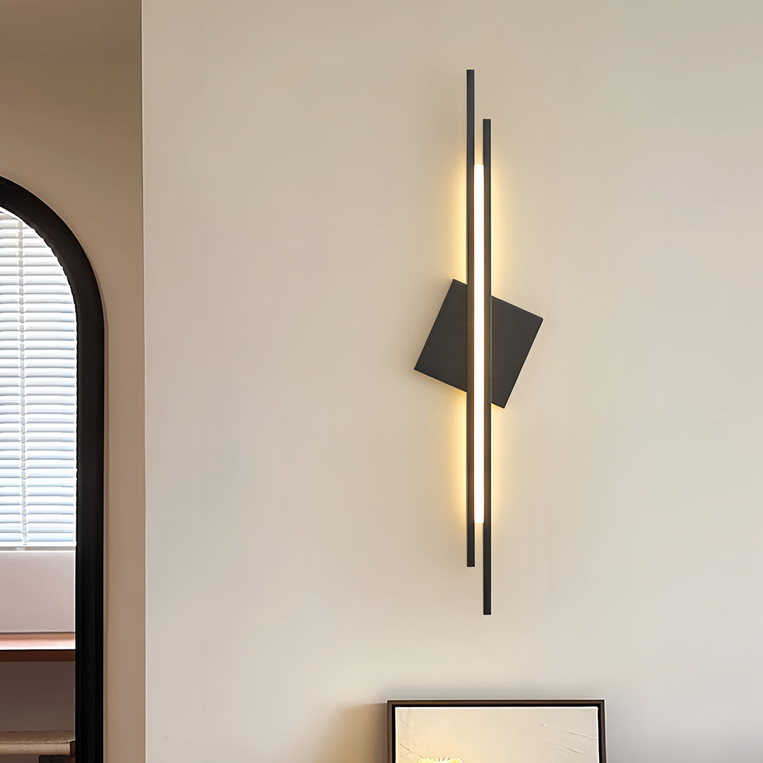 Linear Wall Light Geometric Diamond Accent Sculptural Wall Sconce