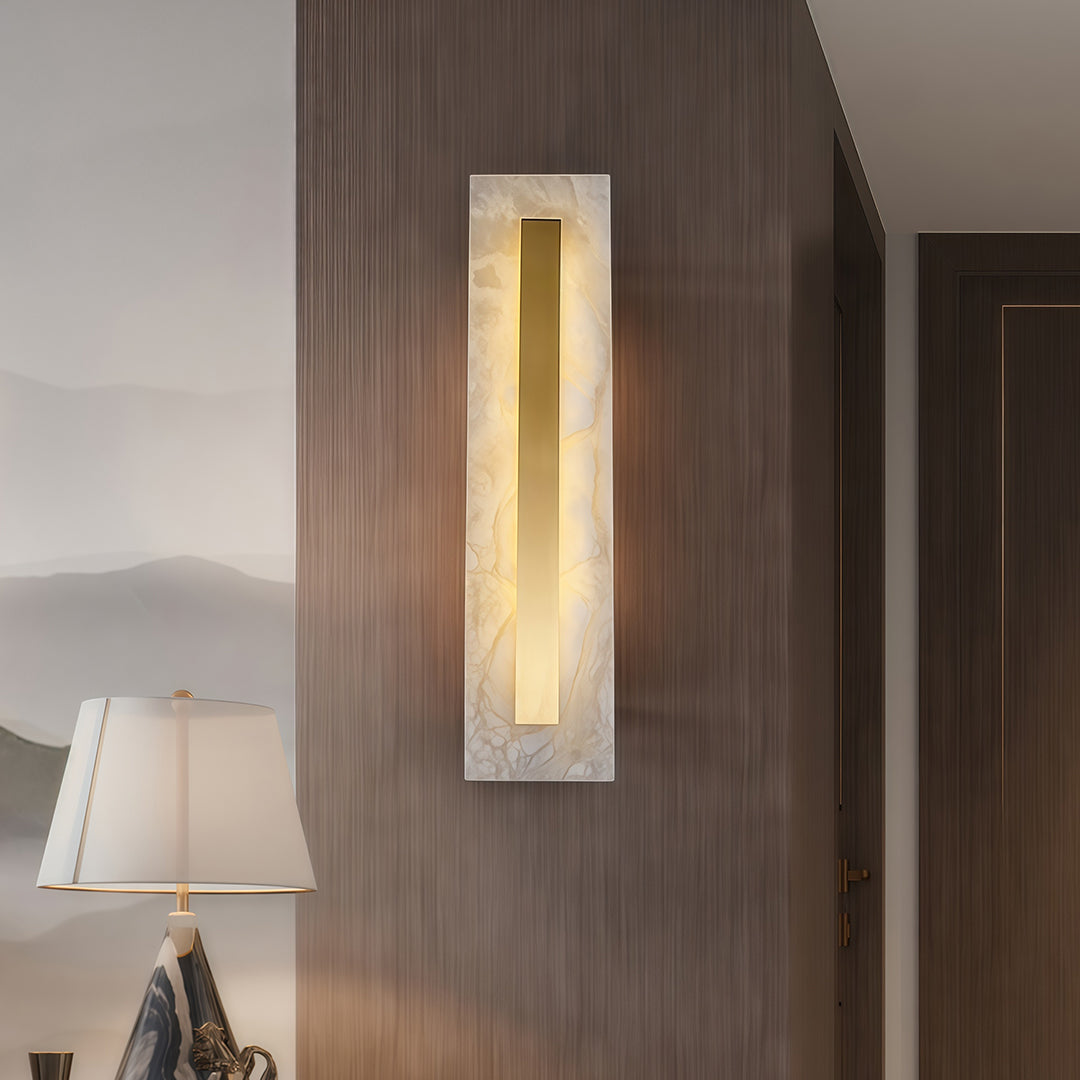 Gold Wall Light Modern Luxury Brass Cloud Stone Light