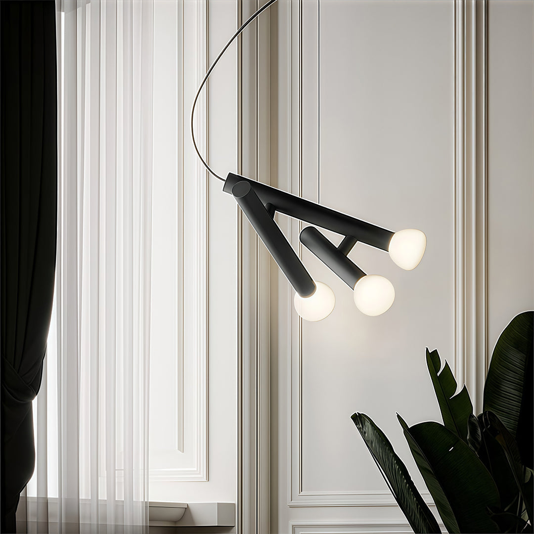 Black Small Pendant Light Cylindrical Design Ceiling Light