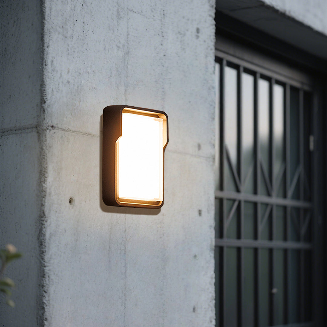 Square Outdoor Wall Light Minimalist LED Waterproof Ambient