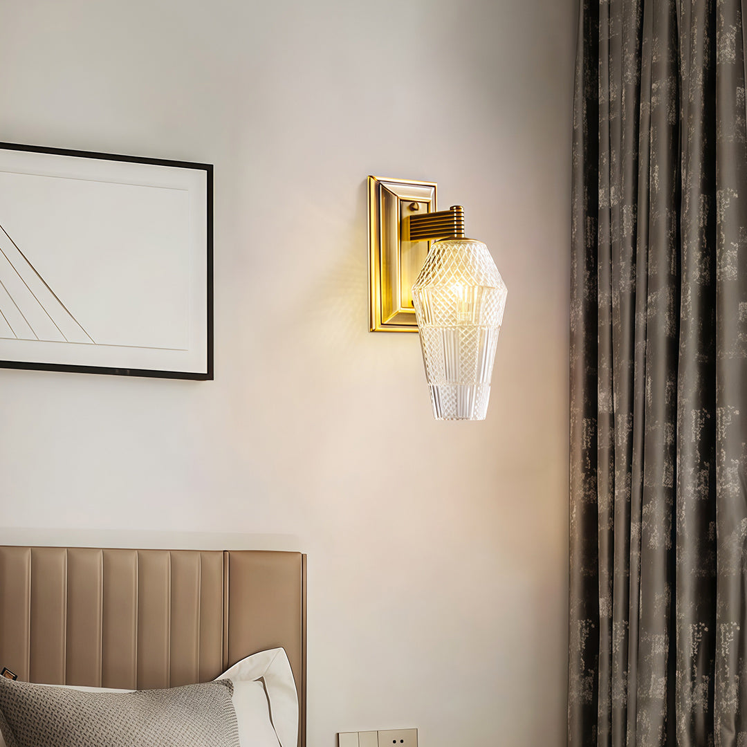 LED Wall Sconce Lights French Retro Style Brass Lamp