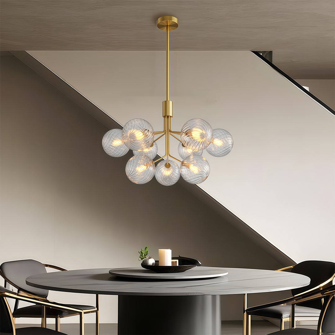 Luxury Modern Chandeliers Solid Copper Glass Ceiling Light