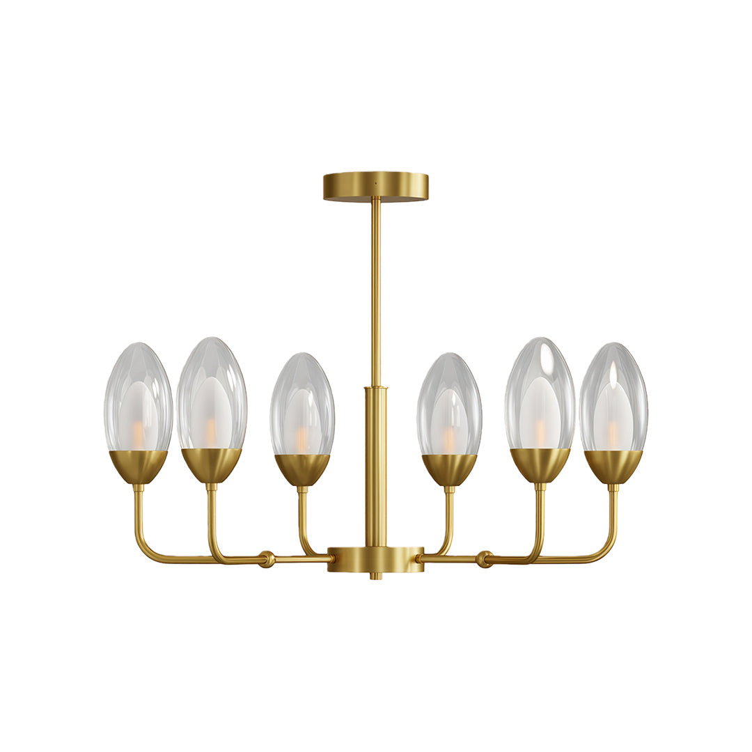 Modern Minimalist Chandelier Full Copper Luxury Ceiling Light