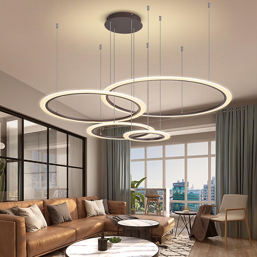 Multi Ring Chandelier Geometric Floating Ring Ceiling Light