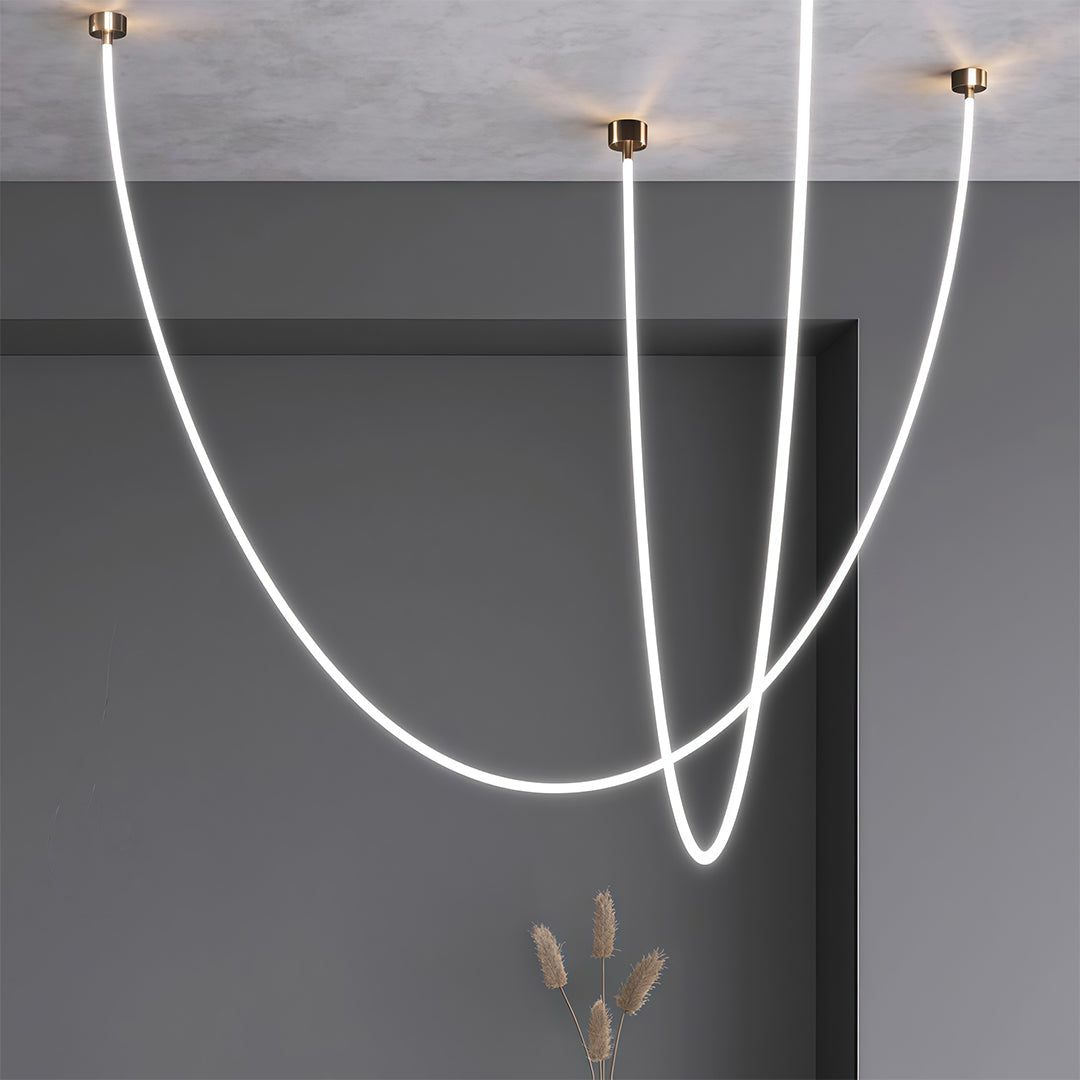Neon Pendant Light Artistic Soft LED Linear Sceiling lights