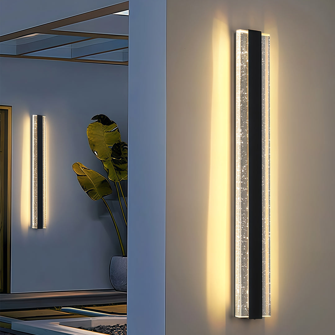 Modern Linear Wall Sconce Outdoor Waterproof Crystal Light