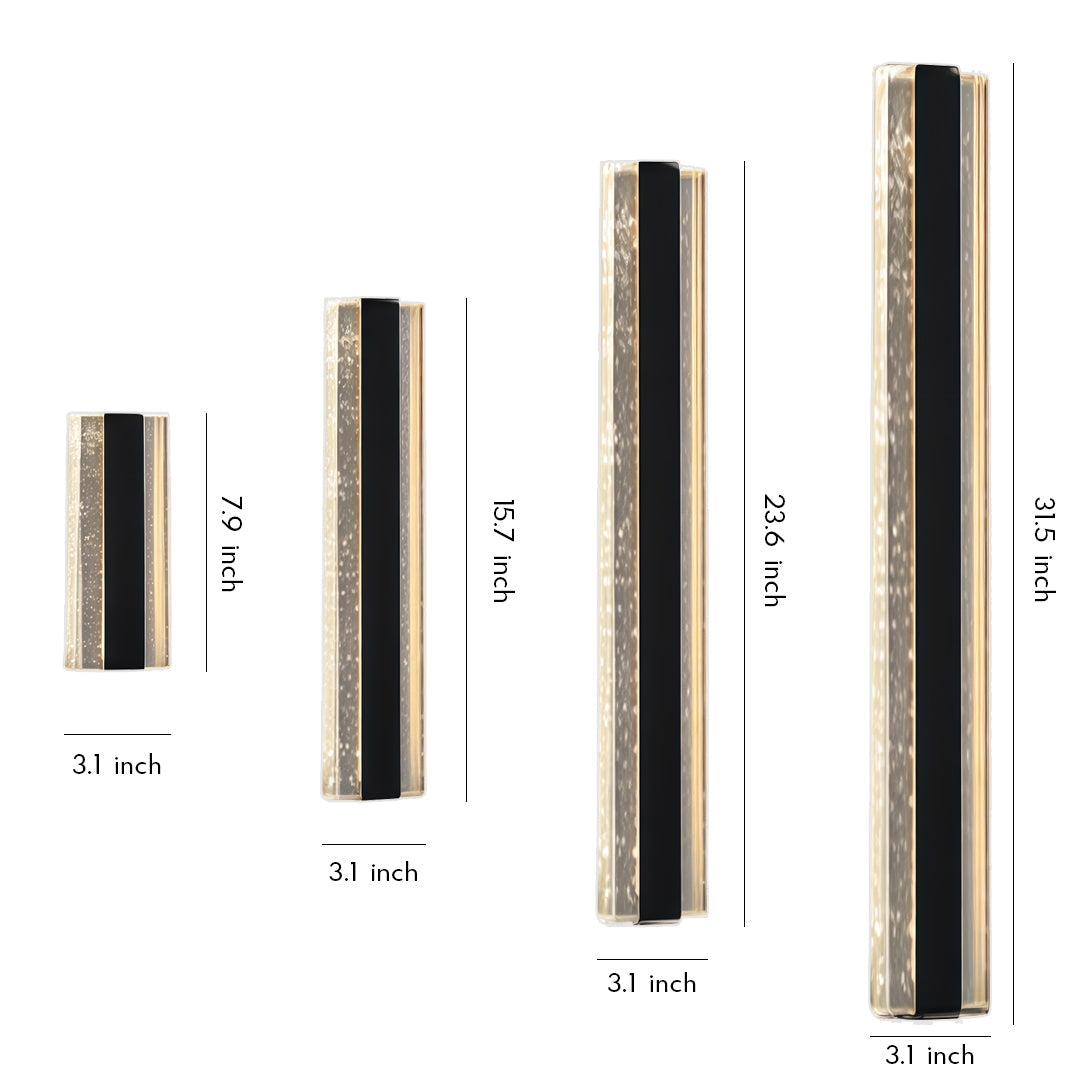 Modern Linear Wall Sconce Outdoor Waterproof Crystal Light