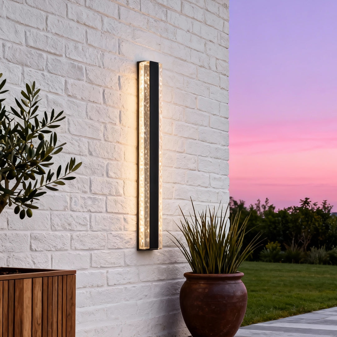 Modern Linear Wall Sconce Outdoor Waterproof Crystal Light