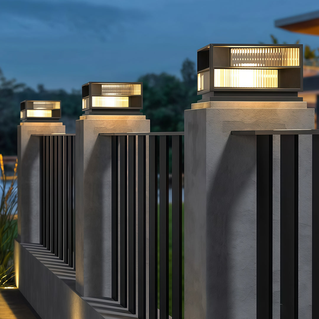 Outdoor Pillar LED Lights Garden Waterproof Black Light
