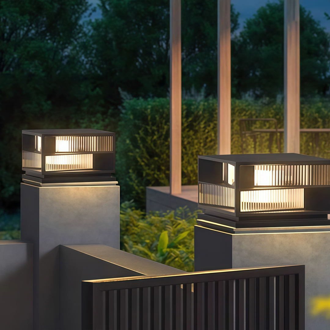 Outdoor Pillar LED Lights Garden Waterproof Black Light