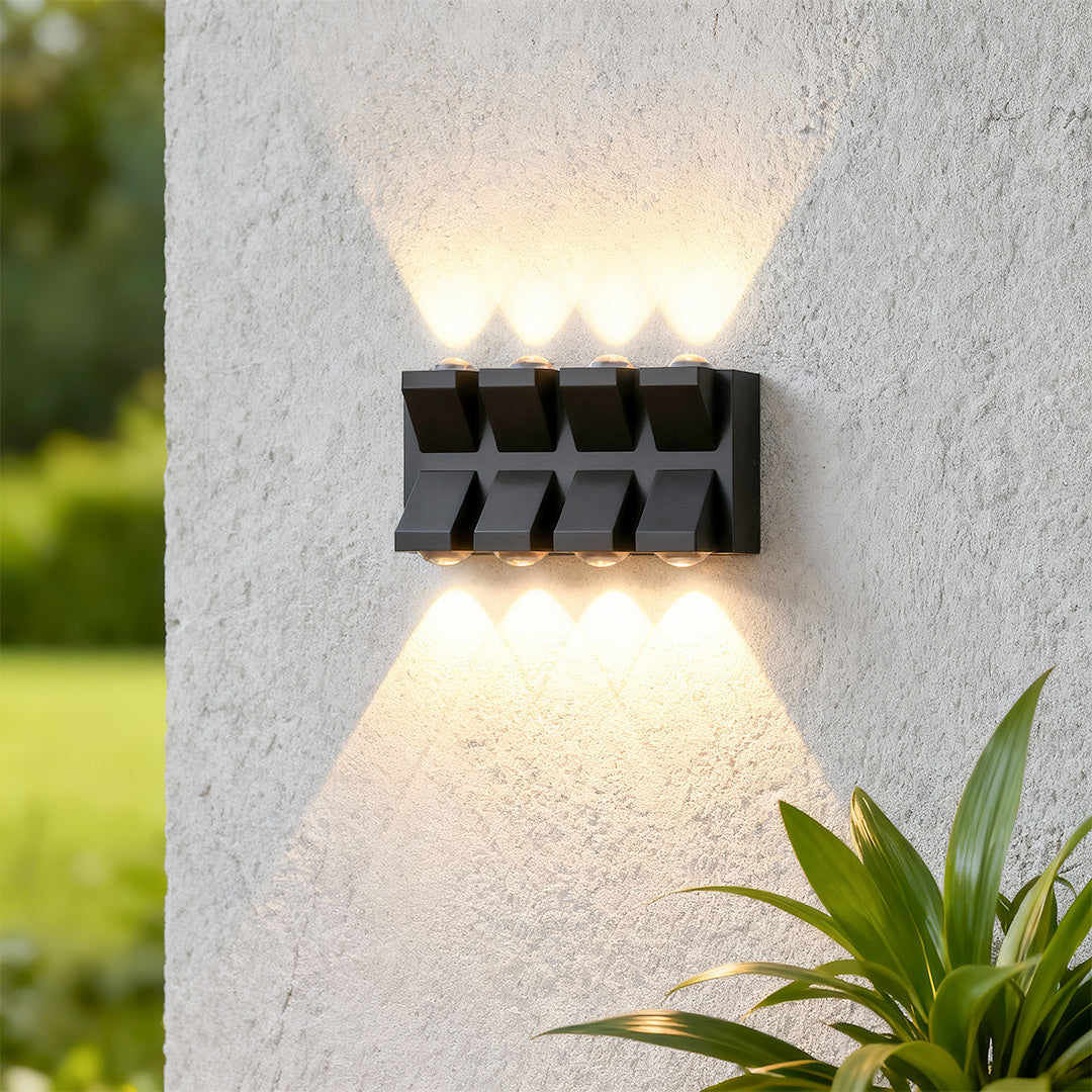 Outdoor Wall Lights Black LED Waterproof Bidirectional Lamp