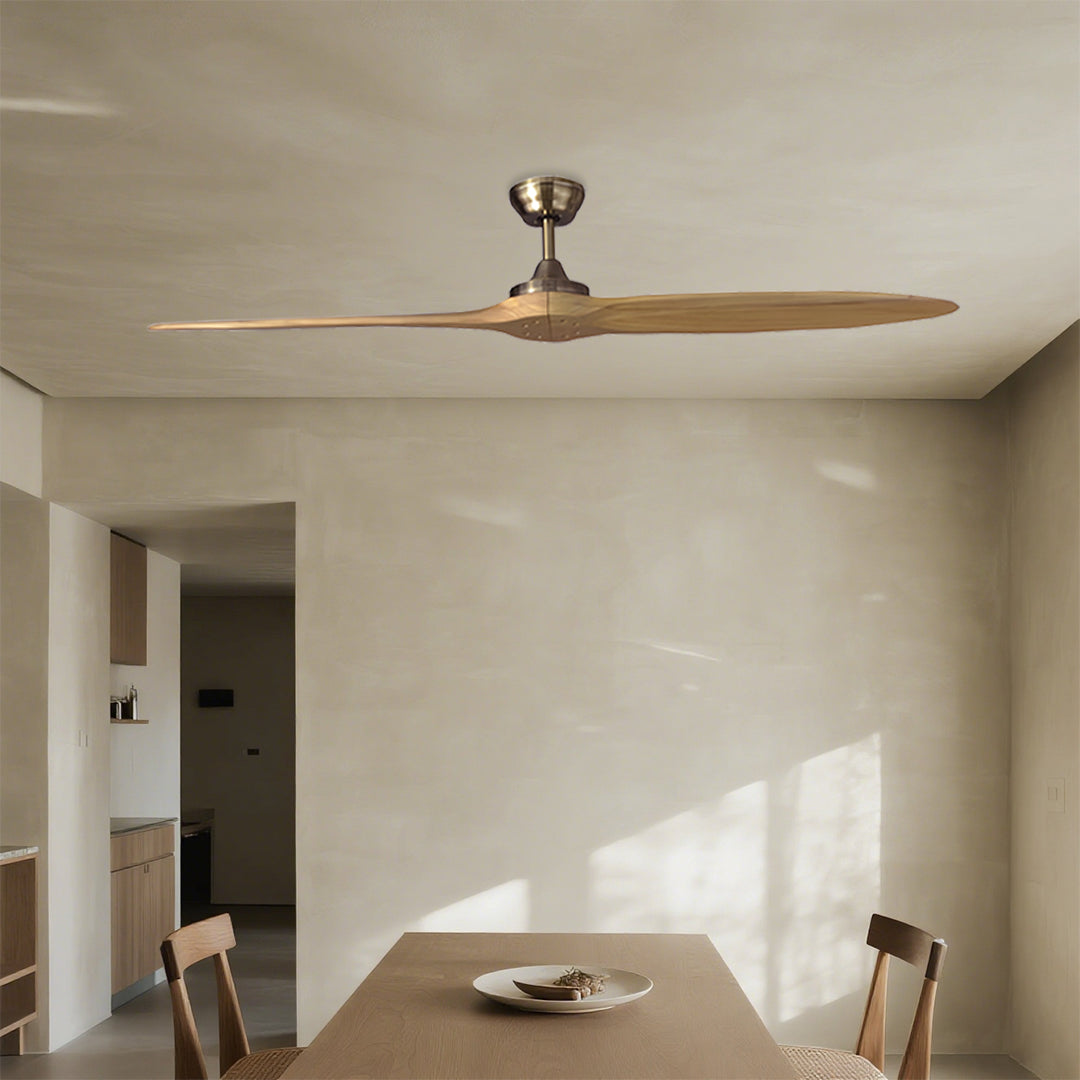 Remote Controlled Ceiling Fan Modern Style Large Wood Propeller Fan