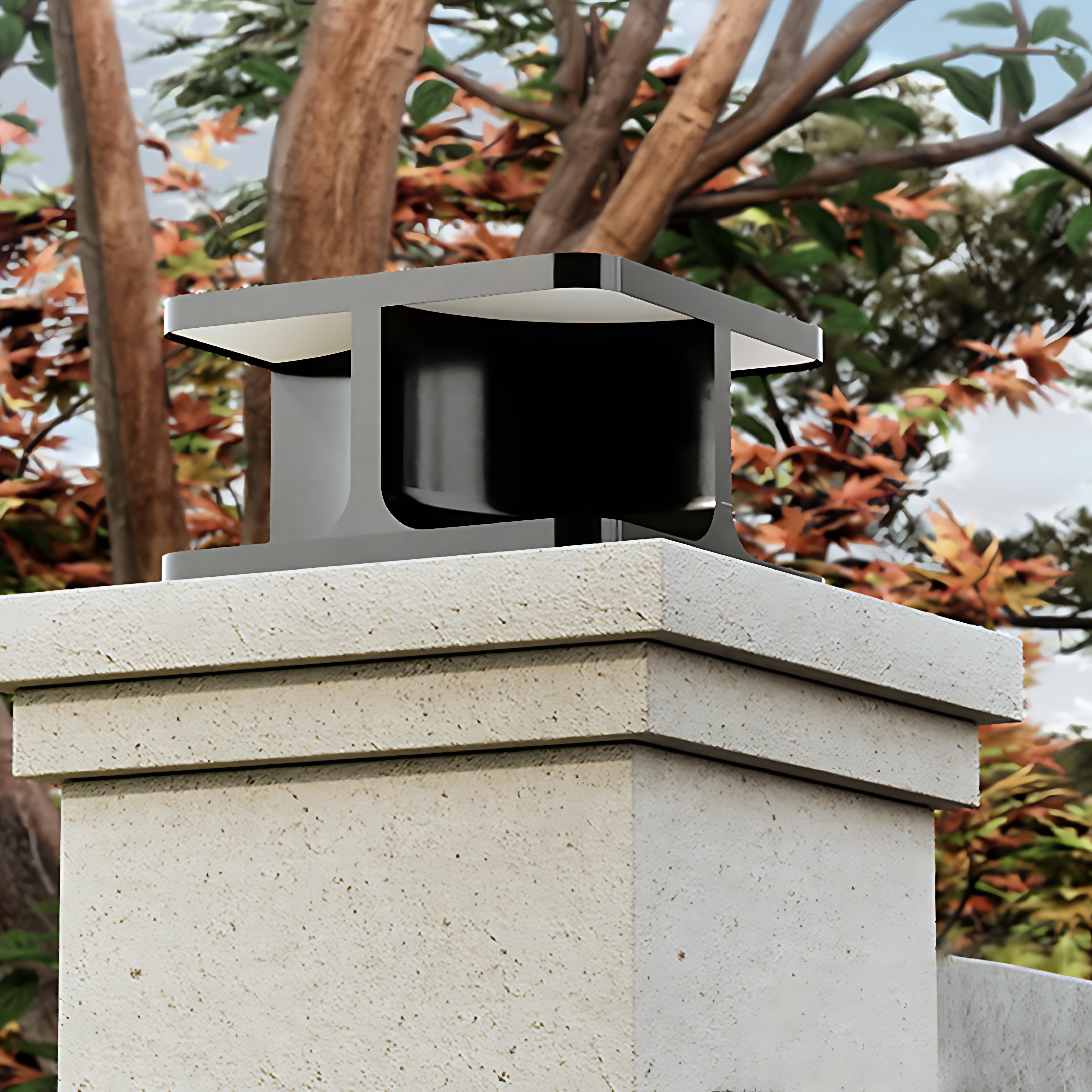 Modern Square Pillar Lights Waterproof Stainless Steel Courtyard