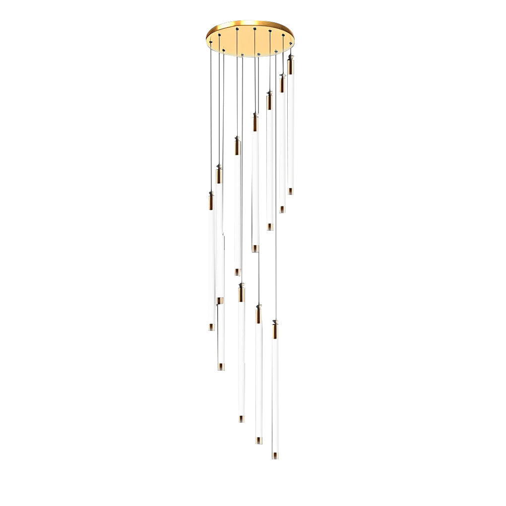 Contemporary Staircase Chandelier Spiral Tube Ceiling Light