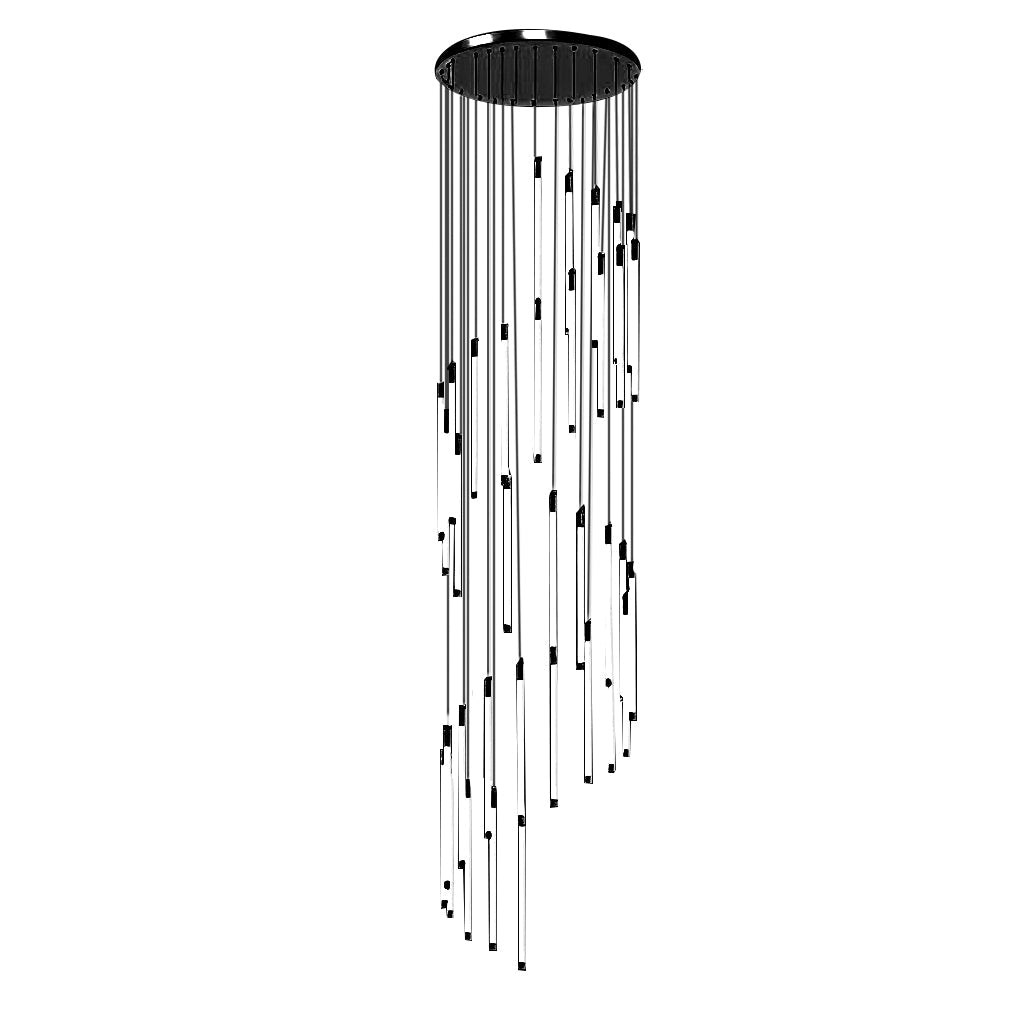 Contemporary Staircase Chandelier Spiral Tube Ceiling Light
